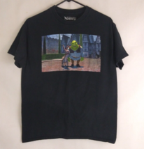 DreamWorks Shrek Unisex Black T-Shirt With Shrek &amp; Donkey Design Size Medium - £7.48 GBP