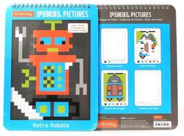 2 Ct Mudpuppy Pixel Pictures Retro Robots Color Pixels To Reveal Surpris... - $21.99