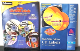 90 Matte CD/DVD w/Spine Labels Avery 8965 &amp; Fellowes 84060 for Ink Jet P... - £15.58 GBP