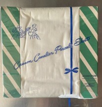 Vintage 2 Twin Flat CANNON Cavalier Percale Sheets Combspun WHITE 72&quot; X ... - £10.21 GBP