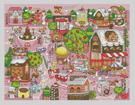 Gingerbread Town Cross Stitch Christmas pattern pdf - Santa Claus House chart - £12.77 GBP