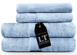 Lavish Touch 100% Cotton 600 GSM Melrose 4 pc Set of 2 Bath 2 Hand Towel... - £22.40 GBP