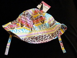 Jumping Beans Tribal Zebra Print Sun Hat Infant Baby Girl Size 6-18 Mont... - $10.88