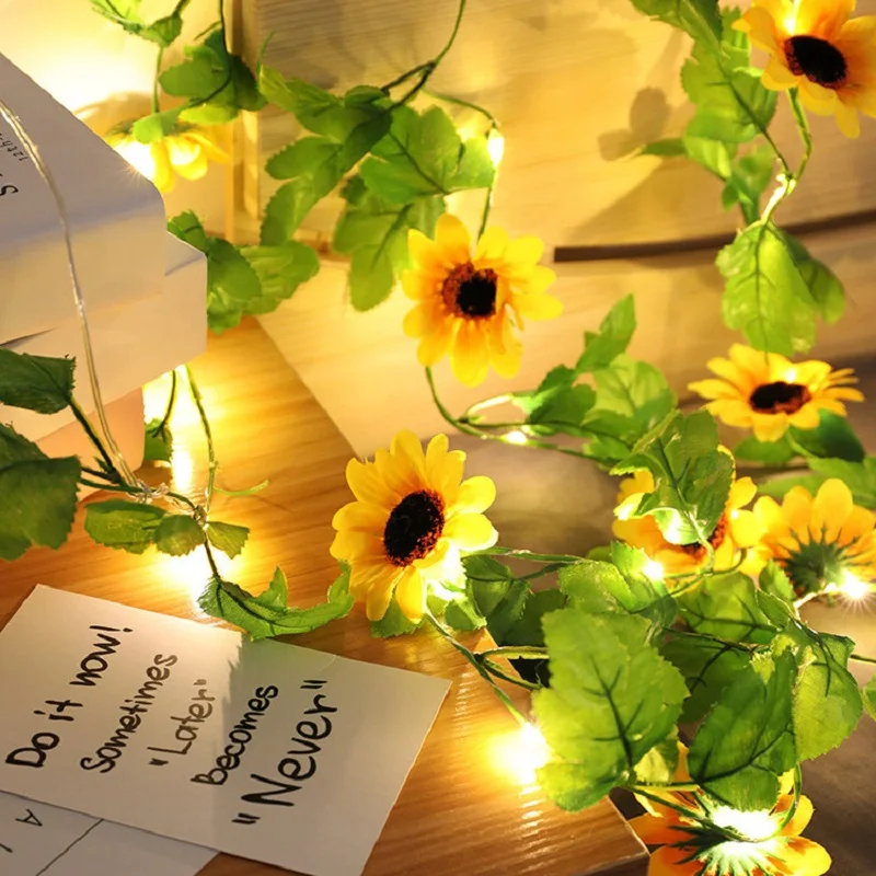 Solar String Light  flower Powered Rechargeable Outdoor Gar Fairy Leaf Vine Lamp - £56.85 GBP