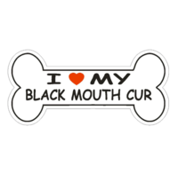 12&quot; love my black mouth cur dog bone bumper sticker decal usa made - $29.99
