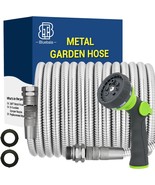 Metal Garden Hose - 100Ft Heavy Duty Stainless Steel Water Hose With 8-Mode - $54.98