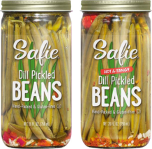 Safie Dill Pickled Beans: Original and Hot &amp; Tangy, Variety 2-Pack 26 oz... - £33.43 GBP