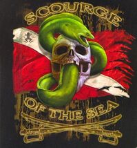 Amphibious Outfitters Men's Black T-Shirt 3XL Nautical Scourge of the Sea - $18.56