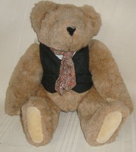 The Vermont Teddy Bear Company Brown Bear Plush Vest And Tie 1994, Vintage - £15.76 GBP