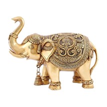 Elephant Statue Animal Feng Shui Decorative Brass Trunk Up elephant - £281.61 GBP