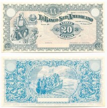 1920 Equador El Banco Sur Americano 20 Sucres Remainder Note - $15.99