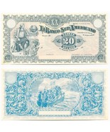 1920 Equador El Banco Sur Americano 20 Sucres Remainder Note - $21.86 CAD