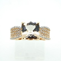 10k Gold 2.85ct Genuine Natural Morganite Ring w/ White and Pink Diamonds #J4399 - £446.33 GBP