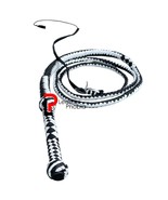 8 Feet Black &amp; White Leather Bullwhip 12-Plait Heavy Duty with Loud Crack - $43.00
