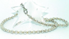 TEXTURE BEADED 18 INCH LONG NECKLACE REAL SOLID .925 STERLING SILVER 20.8 g - £86.19 GBP