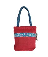 NWT FreeSet Global Red Burlap Tote Bag Ethically Made in India, Braided ... - $32.94 CAD