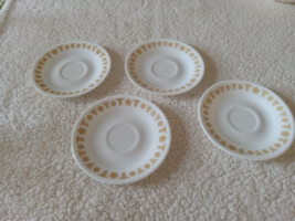 Vintage Corelle Corning Gold Butterfly Luncheon Bread Salad Plates 6&quot; Set of 4 - £11.92 GBP