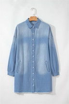 Beau Blue Risen Medium Washed Denim Shirt Dress - £44.27 GBP