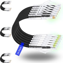 Patch Cables Cat6 Cat6a 0.5ft 24 Pack Slim Cat6a Ethernet Patch Cable 10... - £31.70 GBP