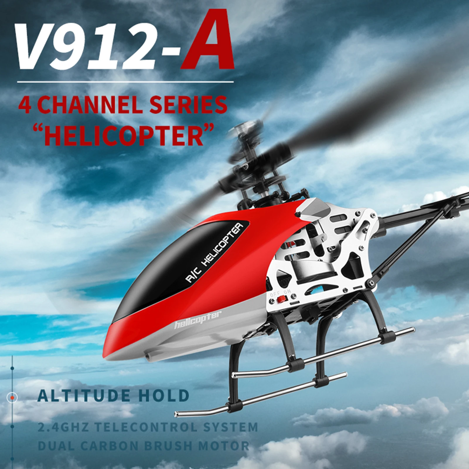 WLtoys V912-A RC carbon brush Helicopter 2.4G 4CH Fixed Height Helicopte... - £129.55 GBP