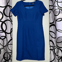 Chadwicks of Boston Blue Short Sleeve Sheath Dress 4P - £19.58 GBP