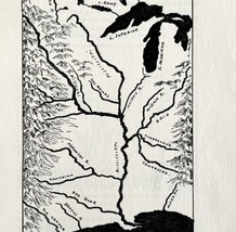 1932 Mississippi River Interpretive Map Print Van Loon Geography Art U.S.A. - £21.55 GBP