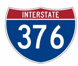 Interstate 376 Sticker R2077 Highway Sign Road Sign - $1.45+