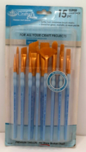 Crafter&#39;s Choice Gold Taklon Hair Brush Value Set 15 Piece New - £10.62 GBP