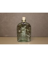 Vintage Clear Glass Bottle Cork Lid, Wine Brandy Whiskey Decanter, Flora... - £21.98 GBP