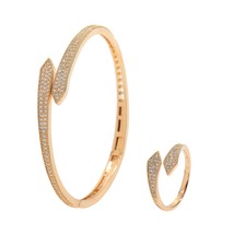 New arrival Romatic Women&#39;s Fashion 2 Pcs Bracelet &amp; Ring Set Zircon Simple Desi - £36.01 GBP