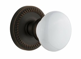 825410 Grandeur Newport Timeless Bronze Rose Backplate with Ivory Door Knob Set - £92.84 GBP