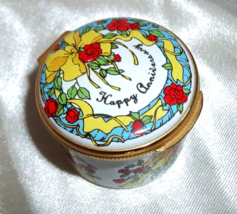 Alastor Enamels Hinged Trinket Box Happy Anniversary Made In England - £15.71 GBP