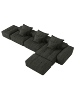 Modern Black Modular Chenille Sectional Sofa - No Assembly, 6-PC - €1.049,41 EUR