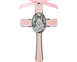 Girl&#39;s Pink Guardian Angel Crib Wall Cross Baby Baptism or First Communi... - $15.99