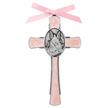 Girl&#39;s Pink Guardian Angel Crib Wall Cross Baby Baptism or First Communi... - £12.57 GBP