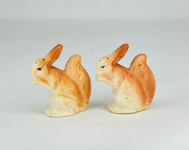 Vintage Bunny Rabbits Figural Salt And Pepper Shakers Japan - £9.25 GBP