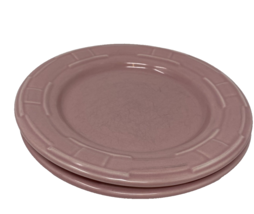 Longaberger Pottery Woven Traditions Bread &amp; Butter Plate 7" Pink Lot of 2 - $18.99