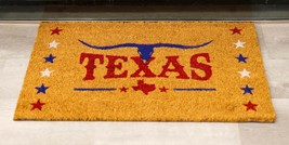 Texas Longhorn With Lone Stars Coir Coconut Fiber Floor Mat Doormat 29&quot;X17&quot; - £24.20 GBP