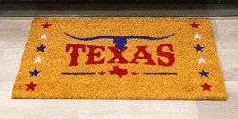 Texas Longhorn With Lone Stars Coir Coconut Fiber Floor Mat Doormat 29&quot;X17&quot; - $30.99