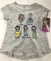 Disney Princess Girls Gray Short Sleeve Princess T-Shirt NWT Size: 3T - £9.43 GBP