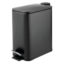 mDesign Slim Metal Rectangle 1.3 Gallon Trash Can with Step Pedal, Easy-... - £40.90 GBP