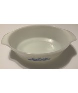 ANCHOR HOCKING Fire King Blue Flower Oval 1.5 Qt Casserole Dish #433 - €11,94 EUR