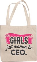 Make Your Mark Design Girls Just Wanna Be CEO Reusable Tote Bag for Business Wom - £17.37 GBP