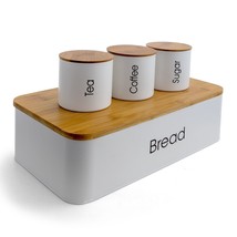 MegaChef Kitchen Food Storage and Organization 4 Piece Canister Set in White - £49.37 GBP