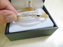 Department Store 18k Gold/Sterling Silver Genuine Gemstone Bracelet F604 $100	 - £36.25 GBP