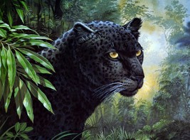 Giclee Art Wall art Animals Black Panther Oil Painting Picture HD Printed - £6.86 GBP+