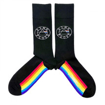 Pink Floyd Dark Side of The Moon Rainbow Crew Socks Black - $14.98