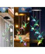 2Pcs Yard Decoration Color Changing Led Solar Hummingbird Wind Chime Lights - $37.99