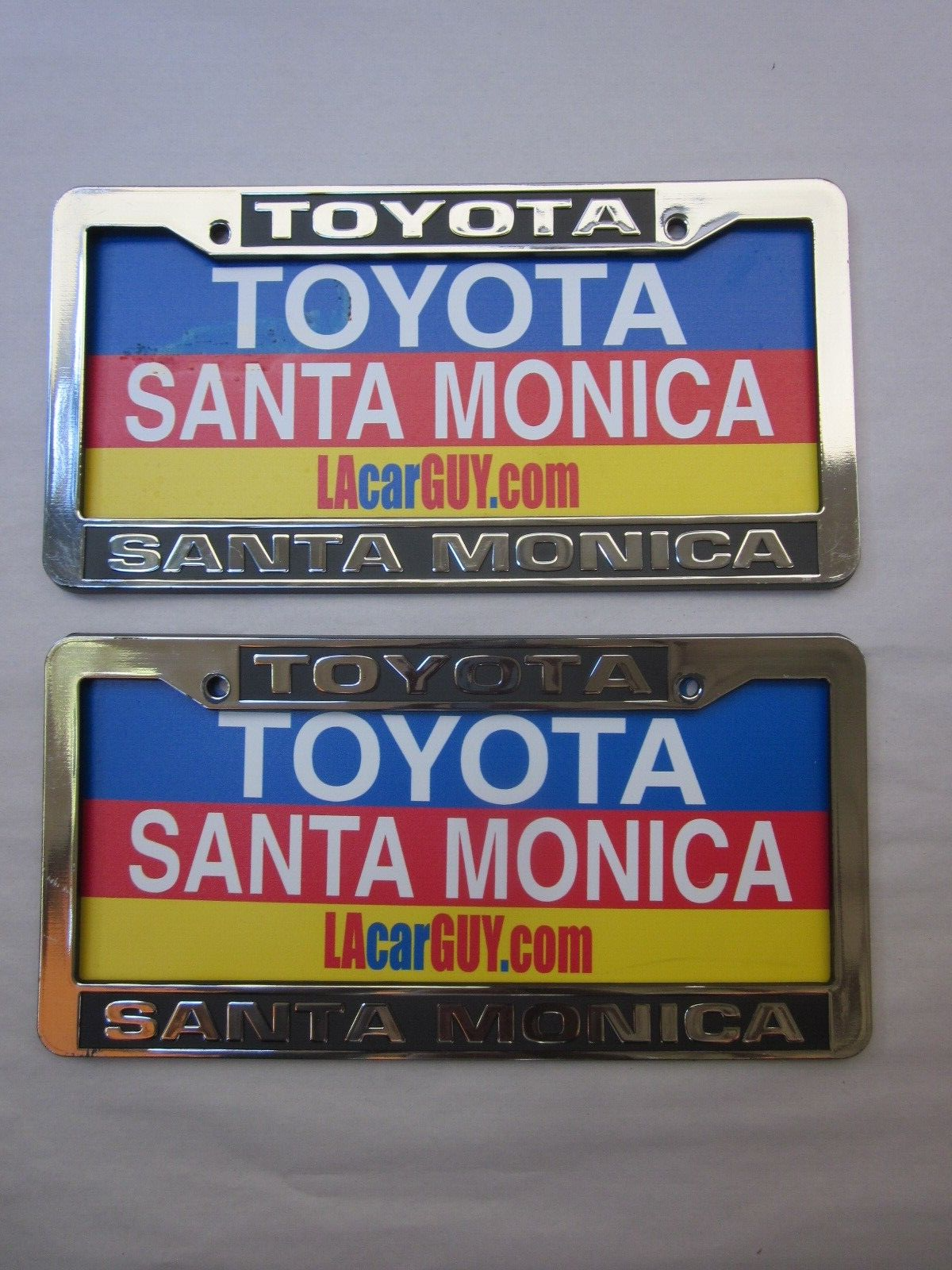 Pair of 2X Santa Monica Toyota License Plate Frame Dealership Plastic - $28.42