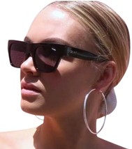 Quay Sunglasses Black Frames Smoke Lens Straight Brow 100% UV Retro Insi... - $59.40